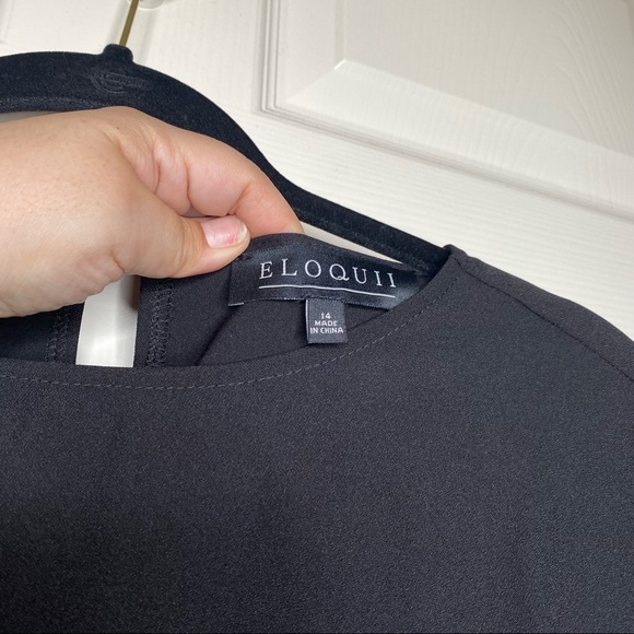 Eloquii Pleated Hem Blouse in Black Size 14 NWT - Picture 7 of 12